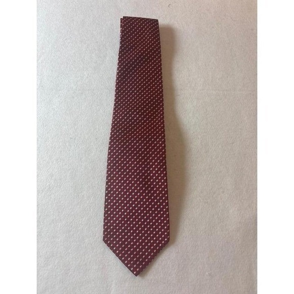 Faconnable Silk Tie Mens OS Red Geometric Made in France Excellent Hand Made